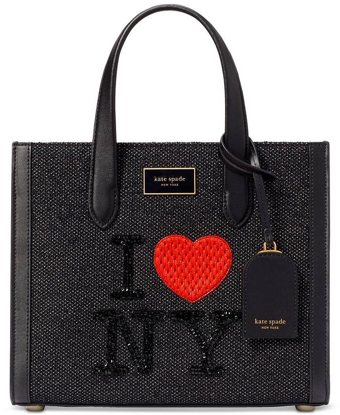 

Маленькая сумка-тоут из синели с украшением Manhattan I Heart Ny kate spade new york, черный