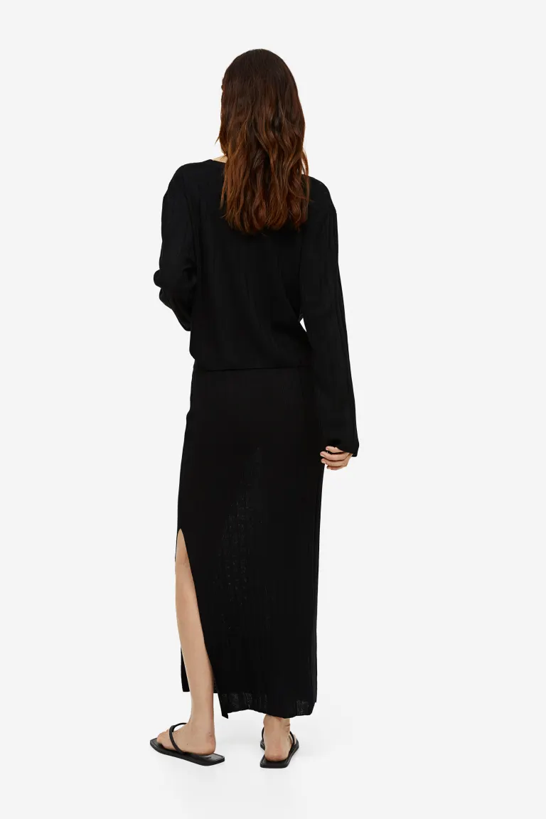 

Юбка из эластичного трикотажа H&M, черный
