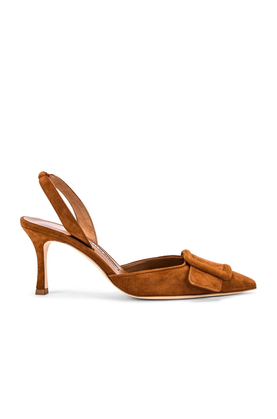 

Туфли Manolo Blahnik May 70 Suede Slingback, коричневый