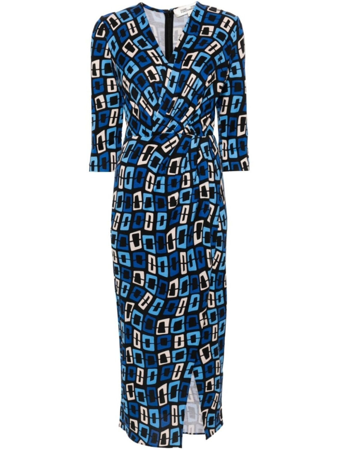 

DVF Diane von Furstenberg платье Малиса с геометрическим узором, синий