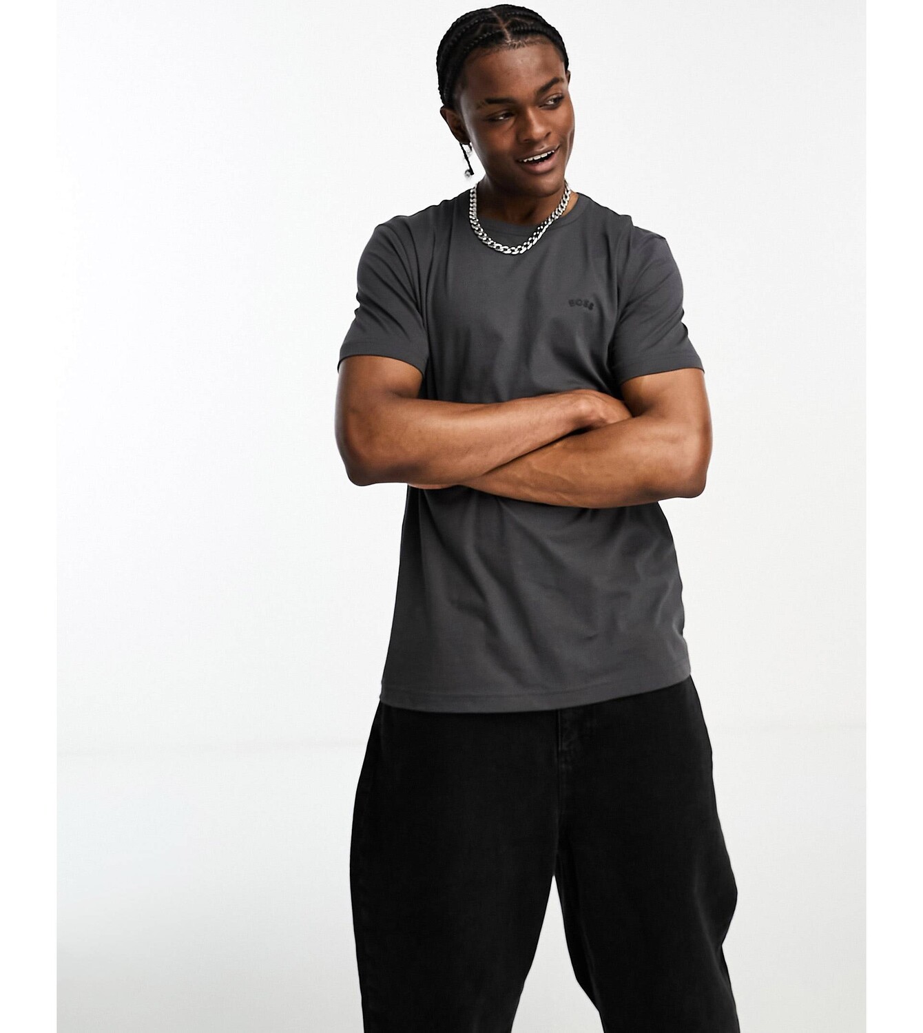 

Темно-серая футболка BOSS Green Tee Curved BOSS by Hugo Boss