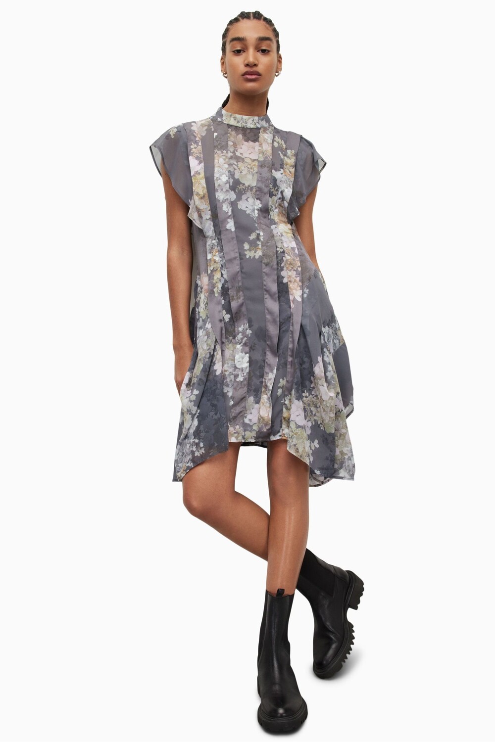 

Серое платье AllSaints Fleur Vanetia All Saints, серый