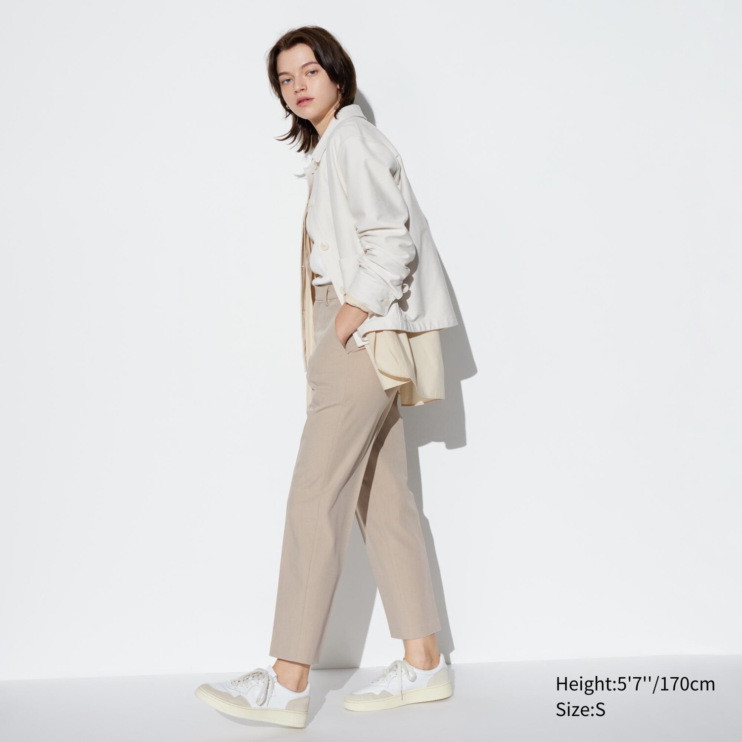 Брюки UNIQLO Smart, бежевый брюки uniqlo smart cotton long бежевый