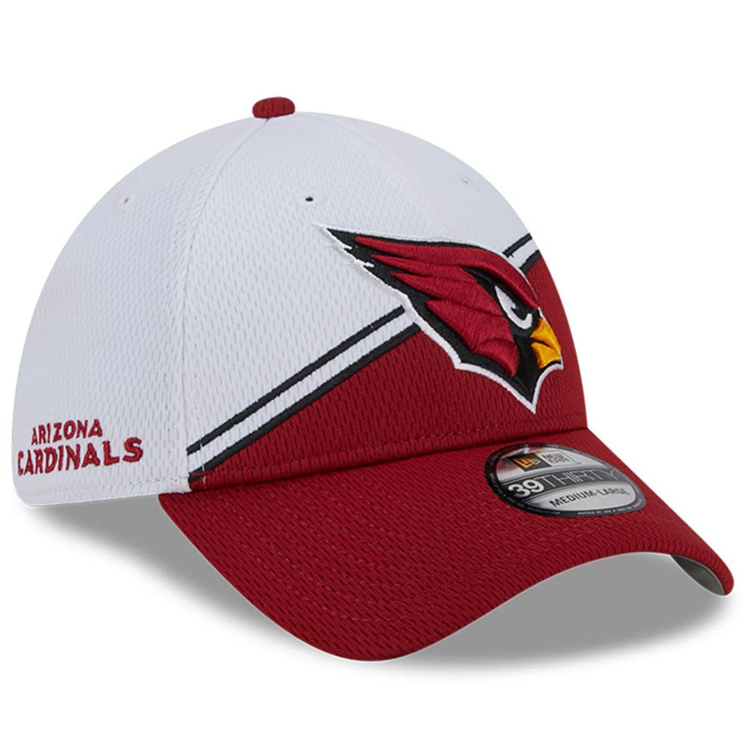 Мужская кепка New Era White/Cardinal Arizona Cardinals 2023 Sideline 39THIRTY Flex Hat