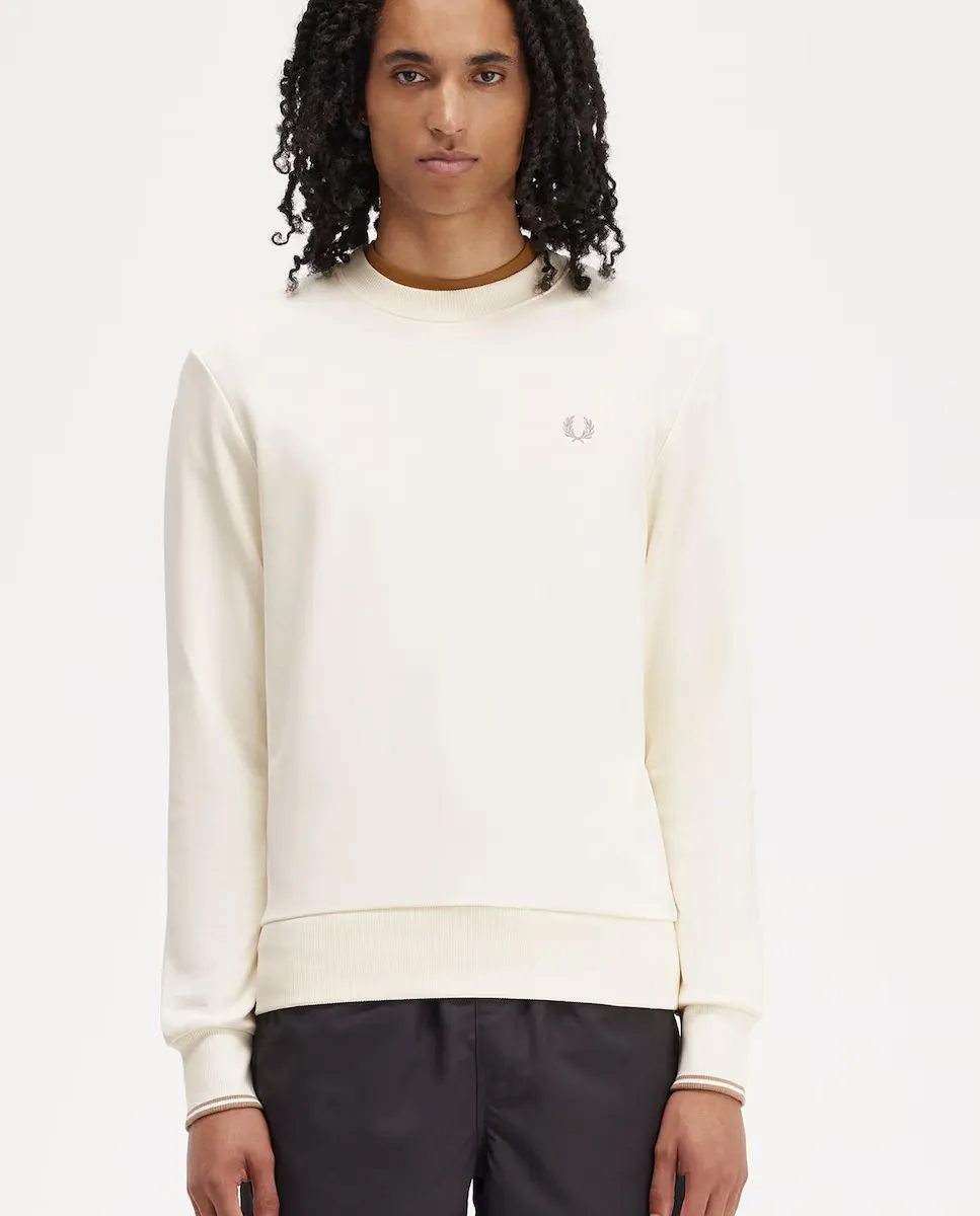 

Мужская толстовка без капюшона с планками Fred Perry, цвет Crudo