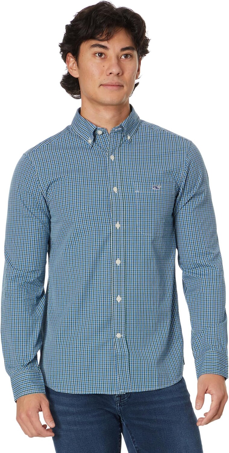 

Куртка Small Check Stretch Poplin Shirt Vineyard Vines, цвет Check Hull Blue