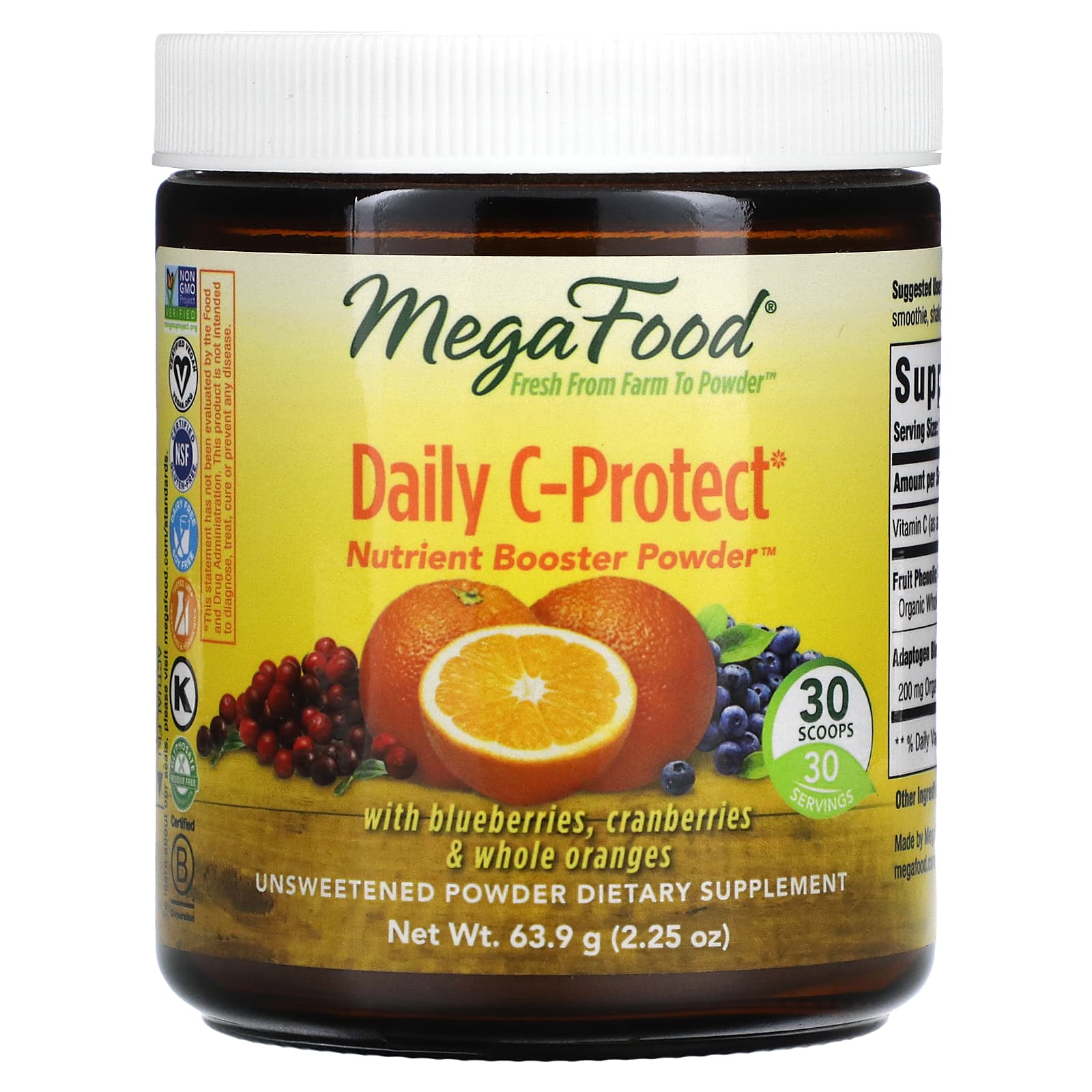 

Daily C-Protect, Nutrient Booster, порошок, без сахара, 63,9 г (2,25 унции), MegaFood