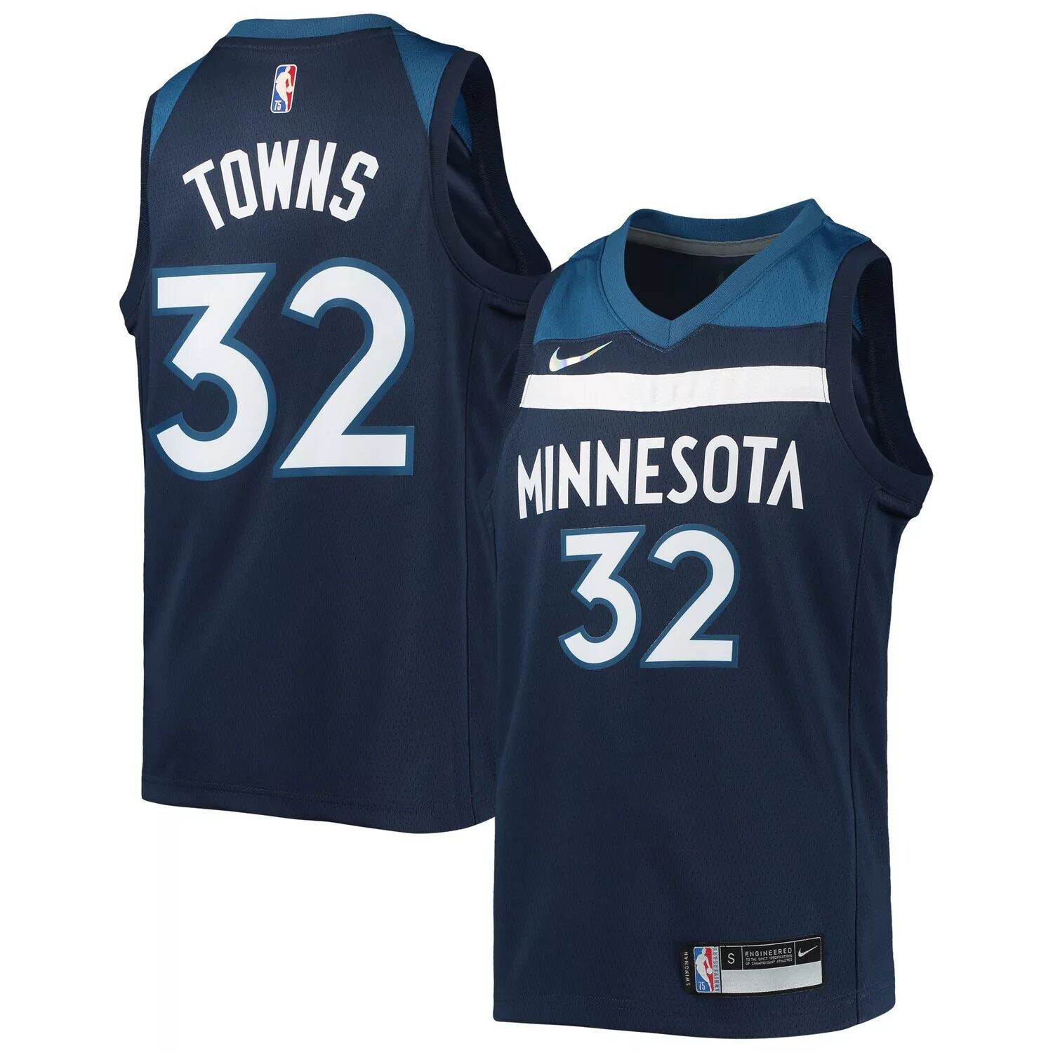 

Молодежная футболка Nike Karl-Anthony Towns Navy Minnesota Timberwolves 2021/22 Diamond Swingman — Icon Edition Nike