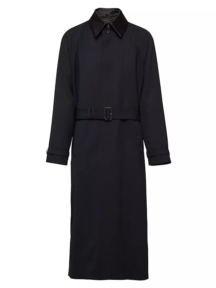 Шерстяное пальто Prada, черный