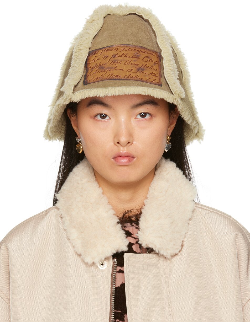 

Бежевая панама из овчины Светло-коричневый Acne Studios