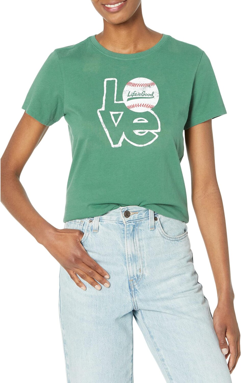 

Футболка Love Baseball с короткими рукавами Crusher Life is Good, цвет Spruce Green