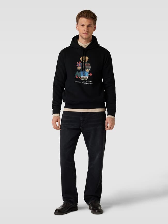 

Толстовка с принтом этикетки Polo Ralph Lauren, черный