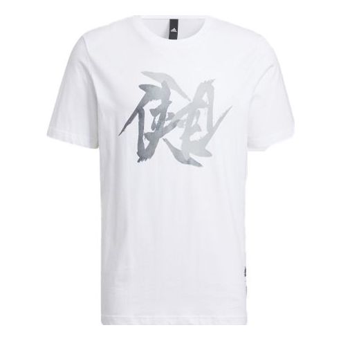 Футболка Men's adidas WJ T GFX Martial Arts Series Word Printing Round Neck Short Sleeve White T-Shirt, белый