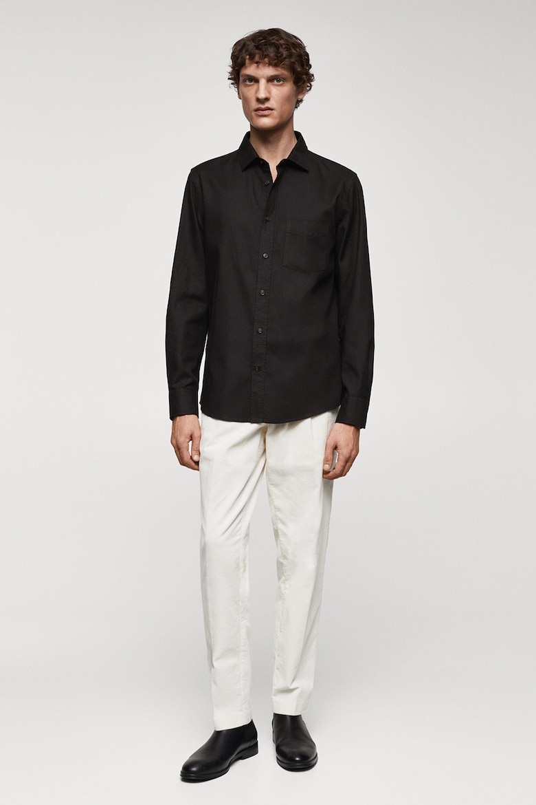 Рубашка Prati стандартного кроя и карманом Mango, черный рубашка prati mango цвет noir