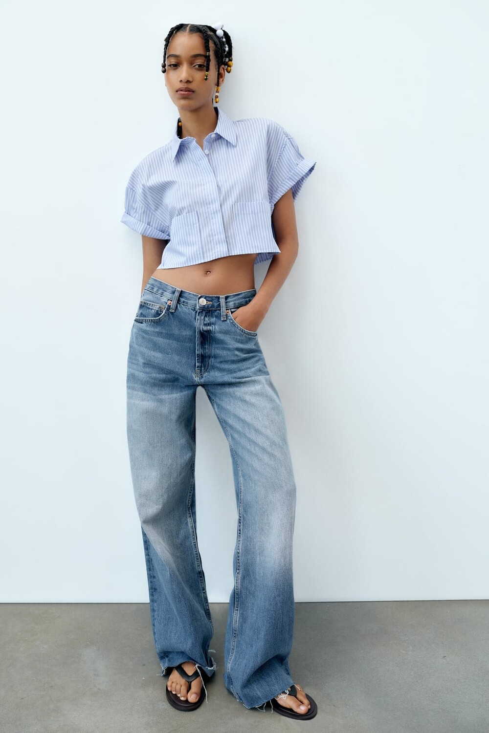 

Рубашка из поплина ZARA, белый