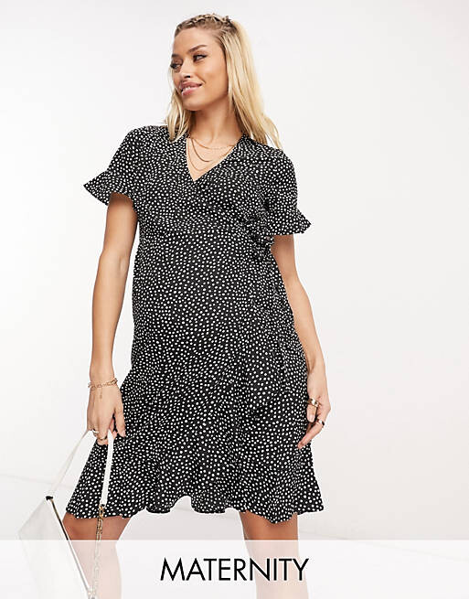

Черное платье мини с запахом Vero Moda Maternity