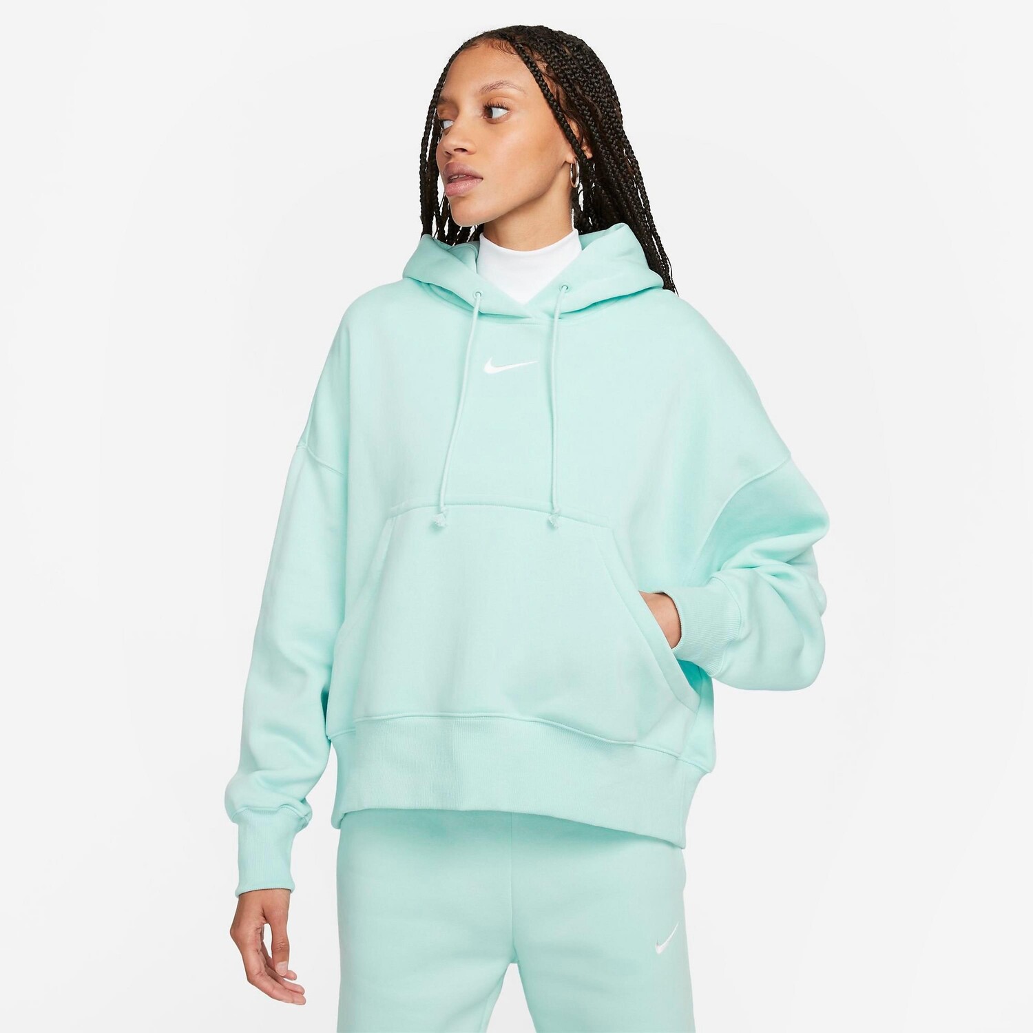 

Женский свободный пуловер с капюшоном из флиса Nike Sportswear Phoenix, зеленый