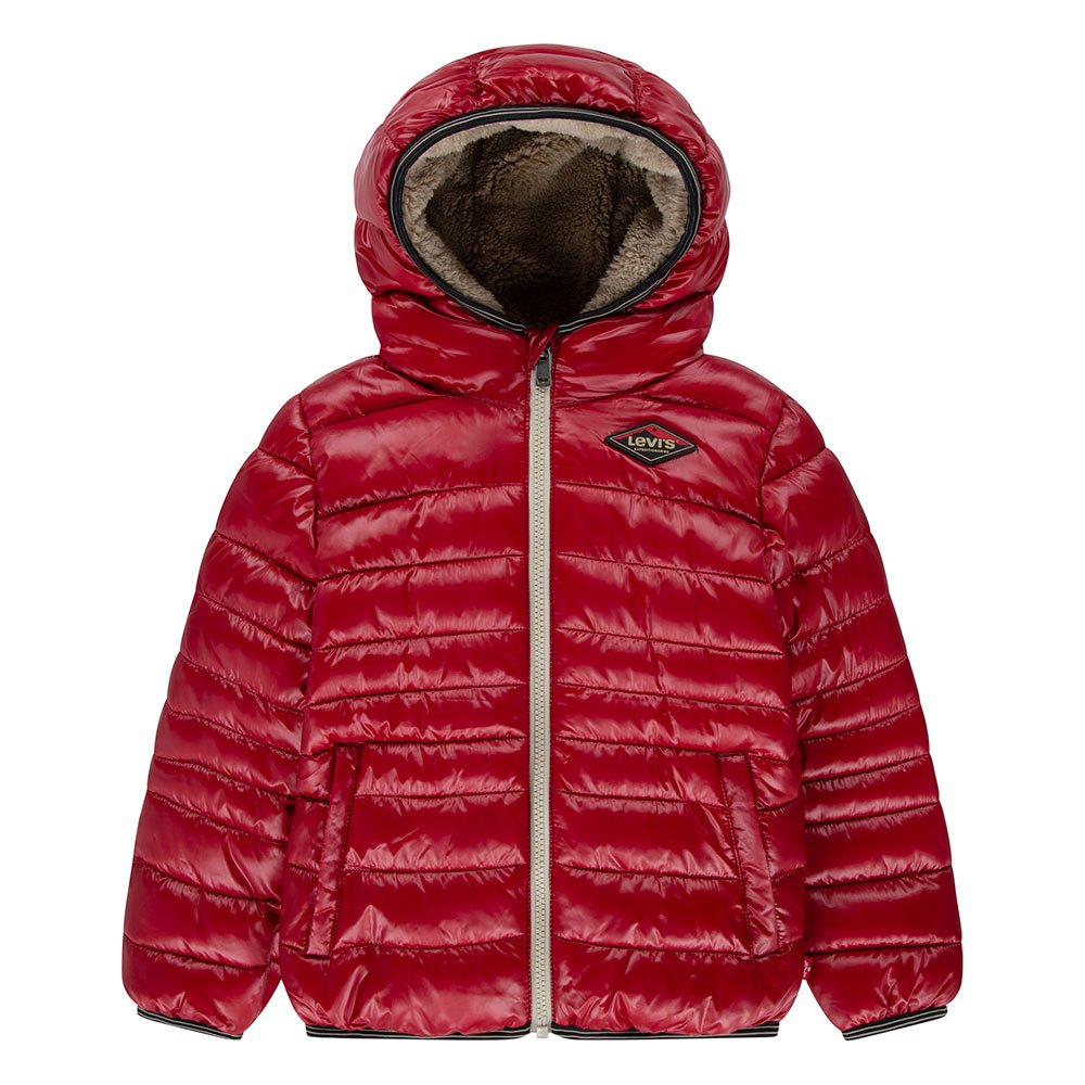 Куртка Levi's Sherpa Lined Kids Puffer, красный