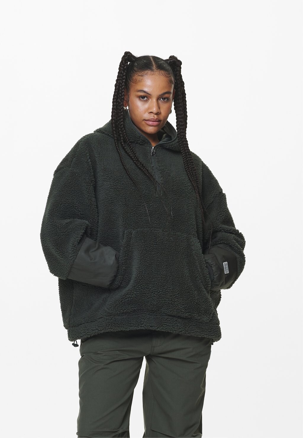 

Флисовый свитер RANA TEDDY HALFZIP HOODIE Pegador, цвет sage green