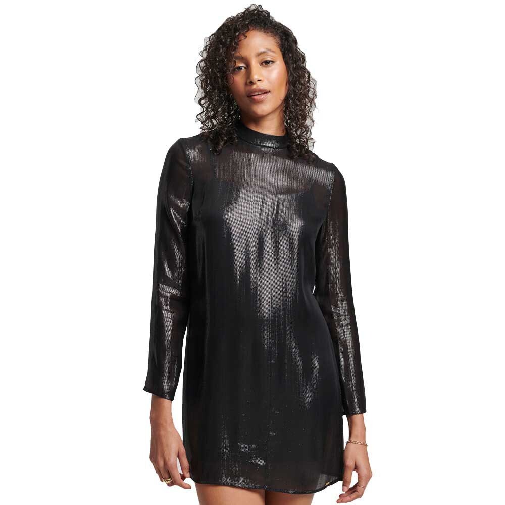 

Короткое платье Superdry Studios Sparkle Long Sleeve, черный