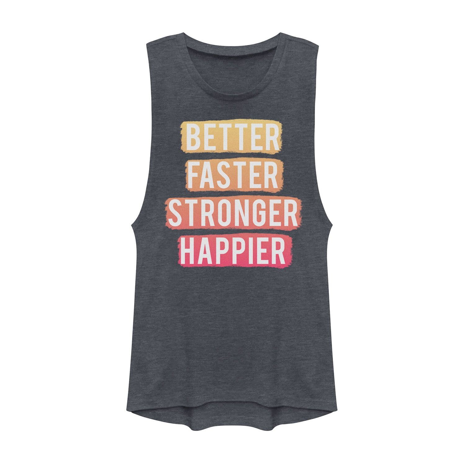 

Футболка для юниоров с надписью «Better Faster Stronger Happier»