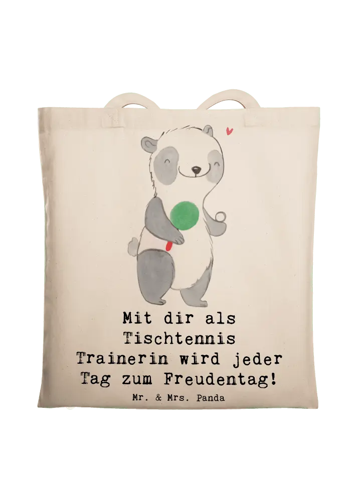 

Сумка для переноски Mr & Mrs Panda Tischtennis Trainerin Freudentag mi, кремовый