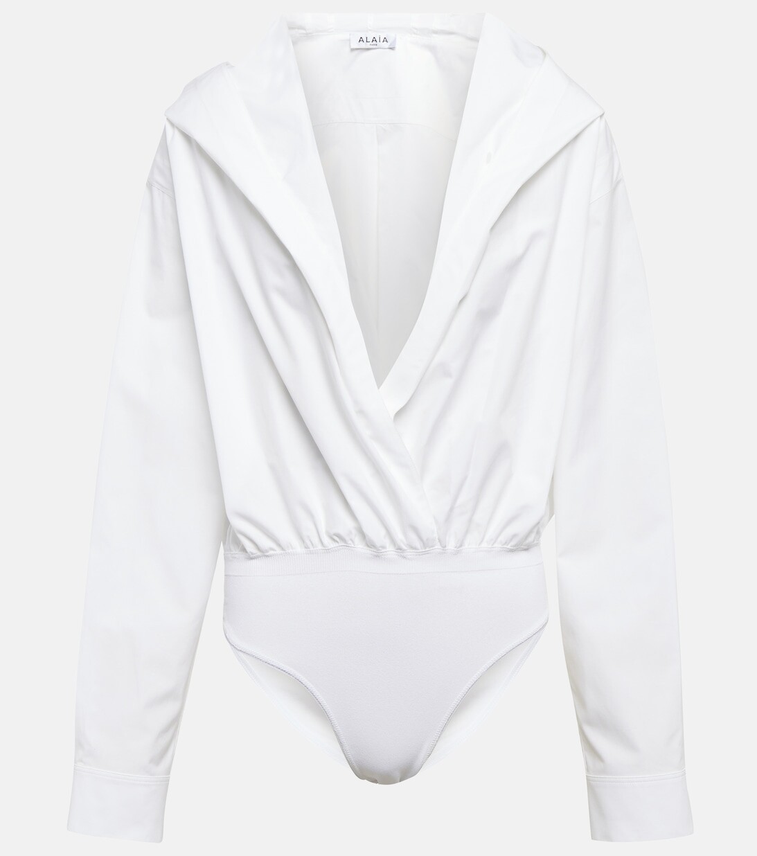 

Хлопковое боди с капюшоном ALAÏA, белый