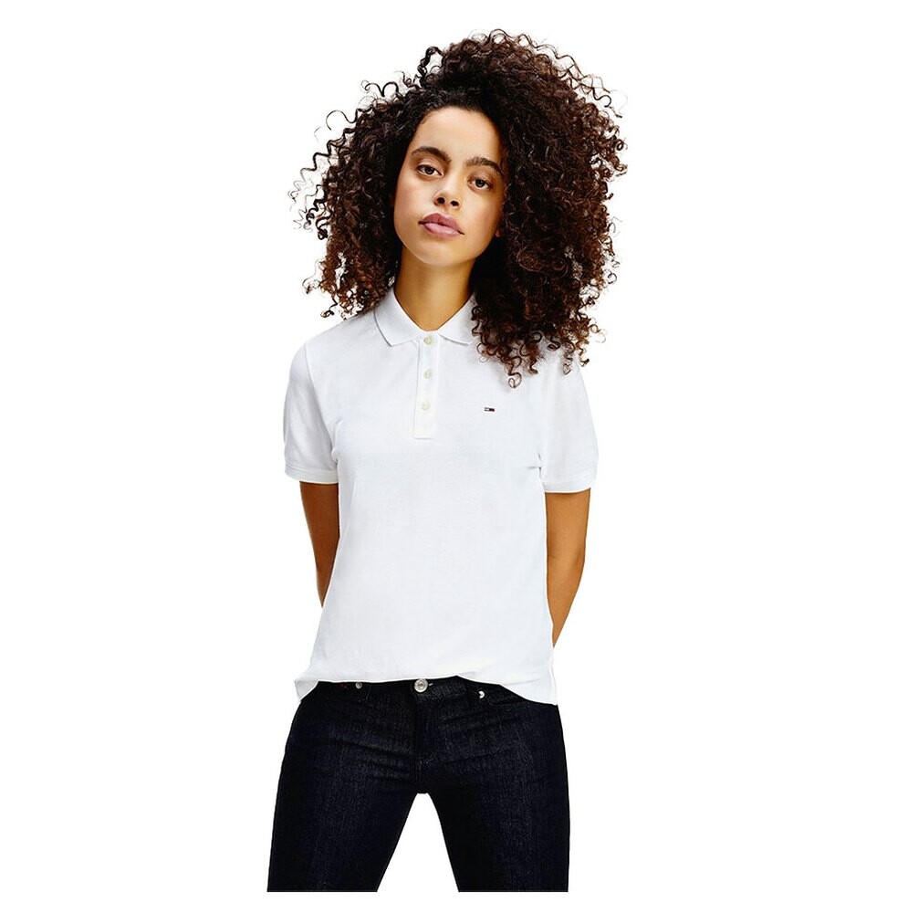 

Поло с коротким рукавом Tommy Jeans Slim, белый
