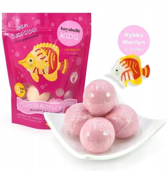 

Шипучие бомбочки для ванны с игрушкой, малина, 5x50 г Bayabelle Kids, inna