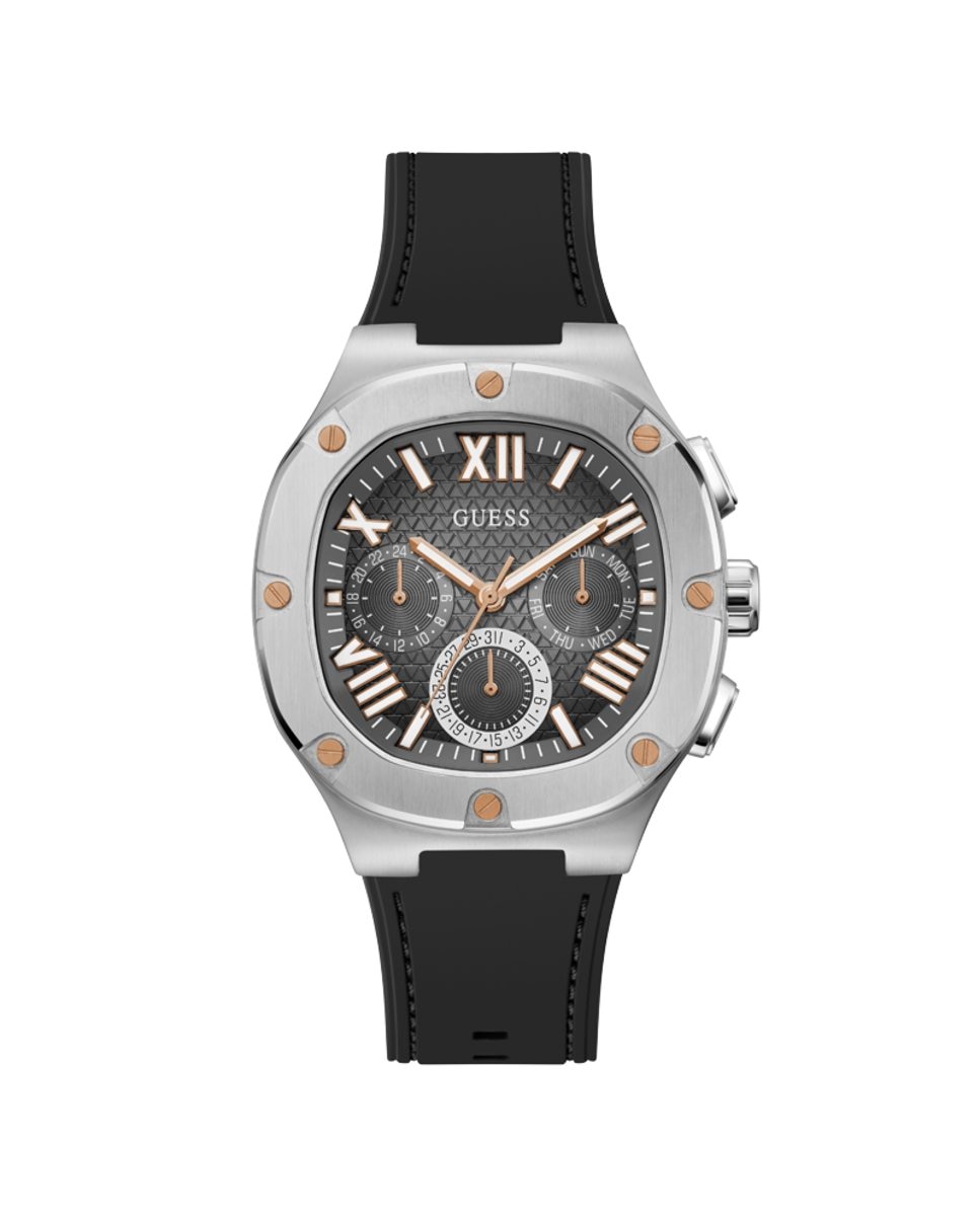 Мужские часы Headline GW0571G1 с силиконовым ремешком и черным ремешком Guess, черный