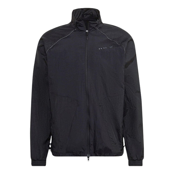 Куртка Men's adidas originals Mtrlmix Trcktt Solid Color Logo Embroidered Stand Collar Sports Jacket Black, черный