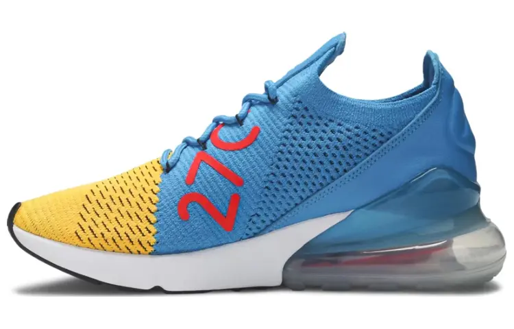 

Nike Air Max 270 Flyknit Laser Оранжевый Синий Орбита Желтый