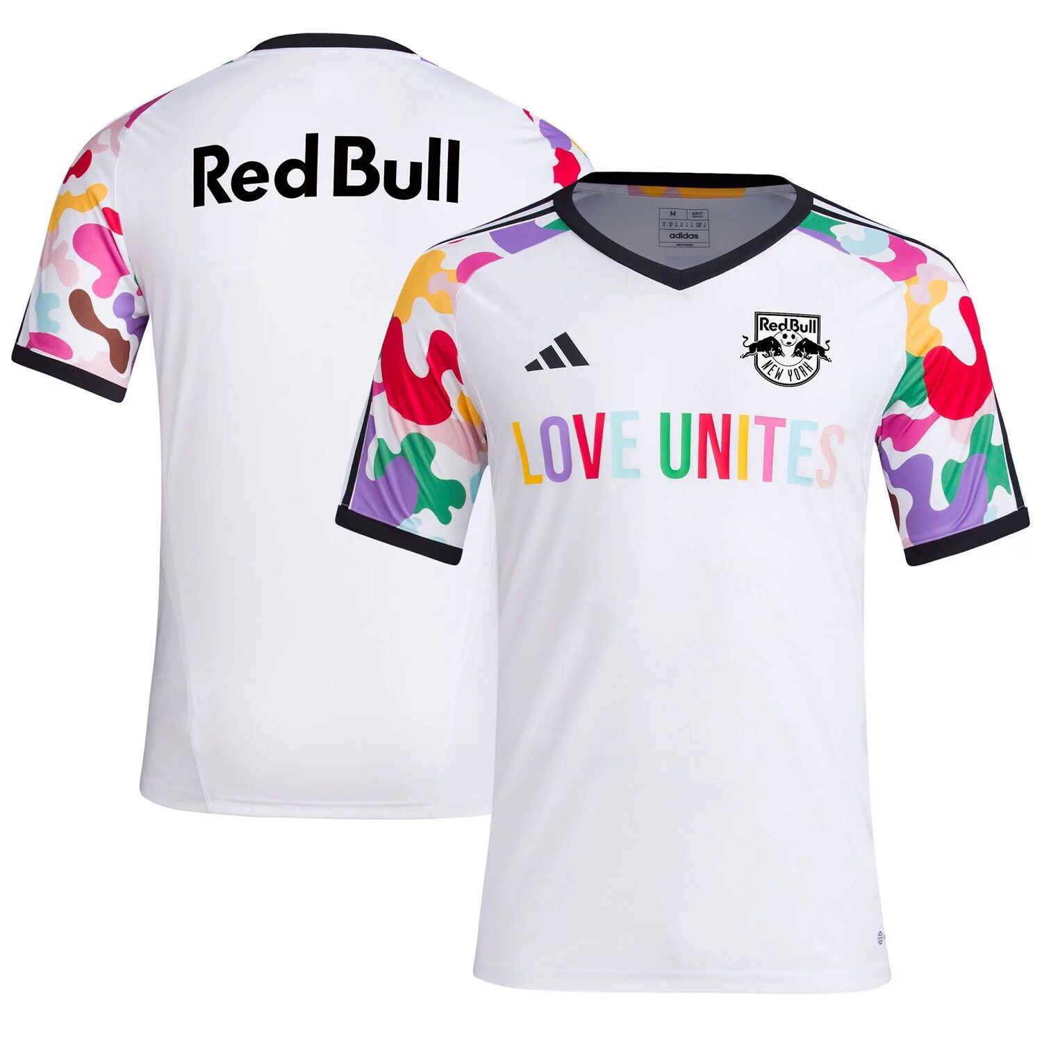 

Мужская белая предматчевая футболка New York Red Bulls Pride 2023 adidas, Белый