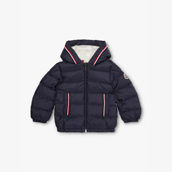 

Куртка-Пуховик с капюшоном и логотипом-нашивкой 6-36 месяцев Moncler, синий