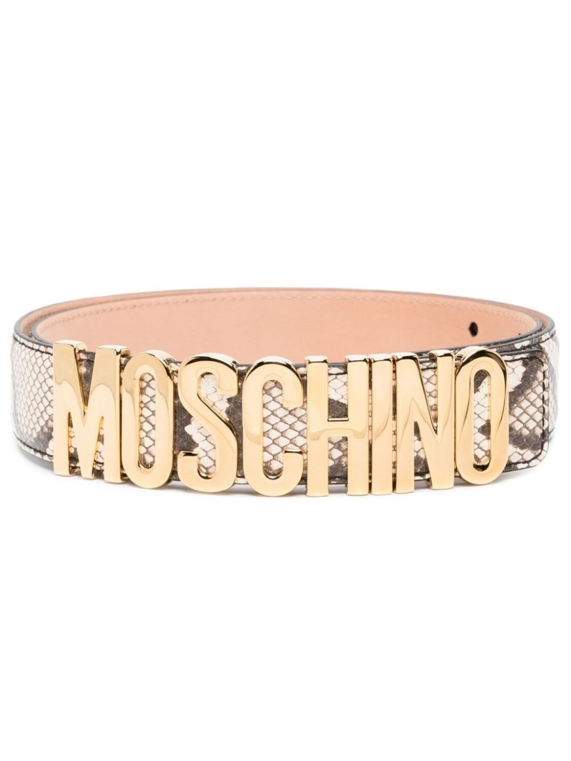 

Moschino ремень с тиснением под змеиную кожу, нейтральный цвет