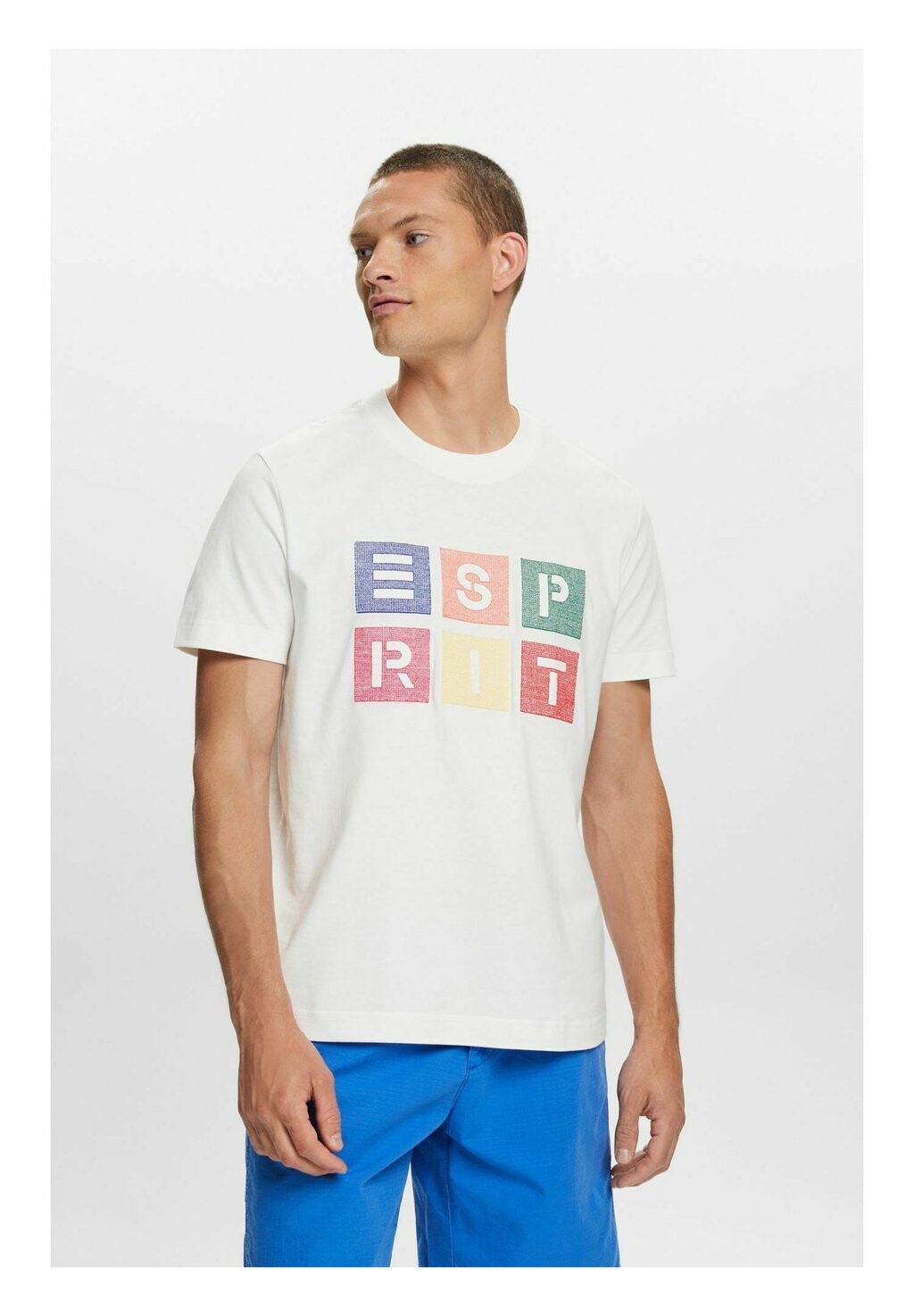 

Футболка с принтом Esprit, молочный, Белый