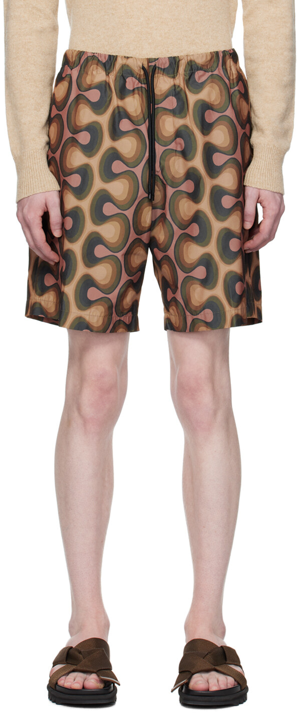 

Разноцветные шорты с принтом Dries Van Noten