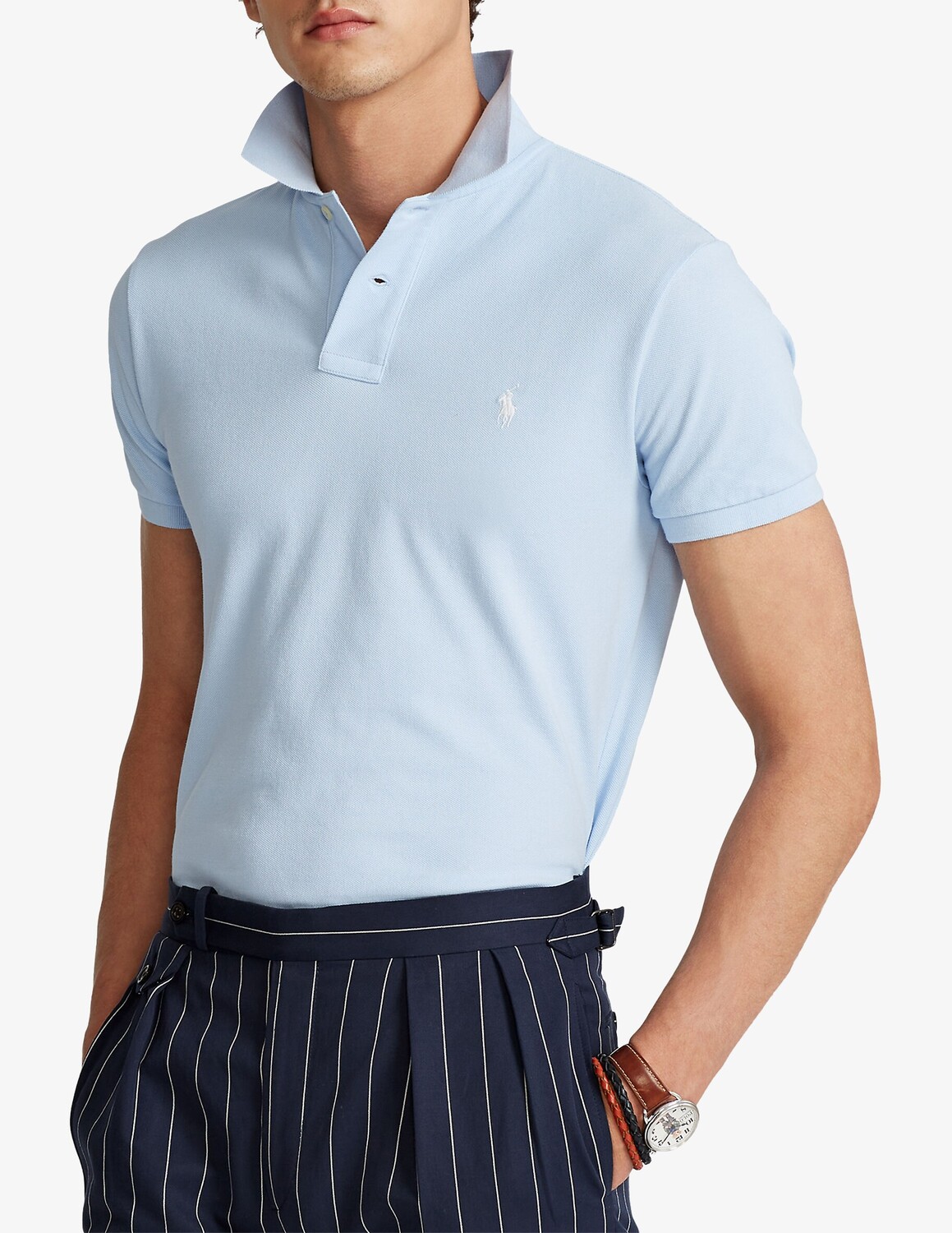 

Поло узкого кроя Ralph Lauren, светло-синий