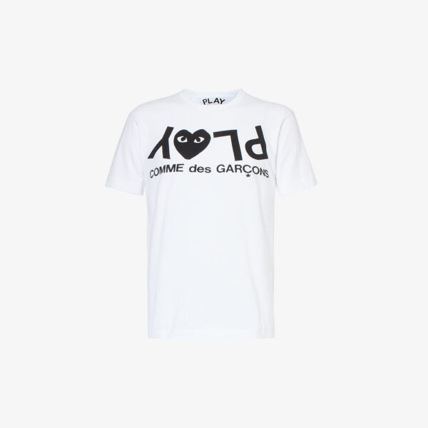 

Футболка из хлопкового джерси с обратным логотипом Comme des Garçons, белый