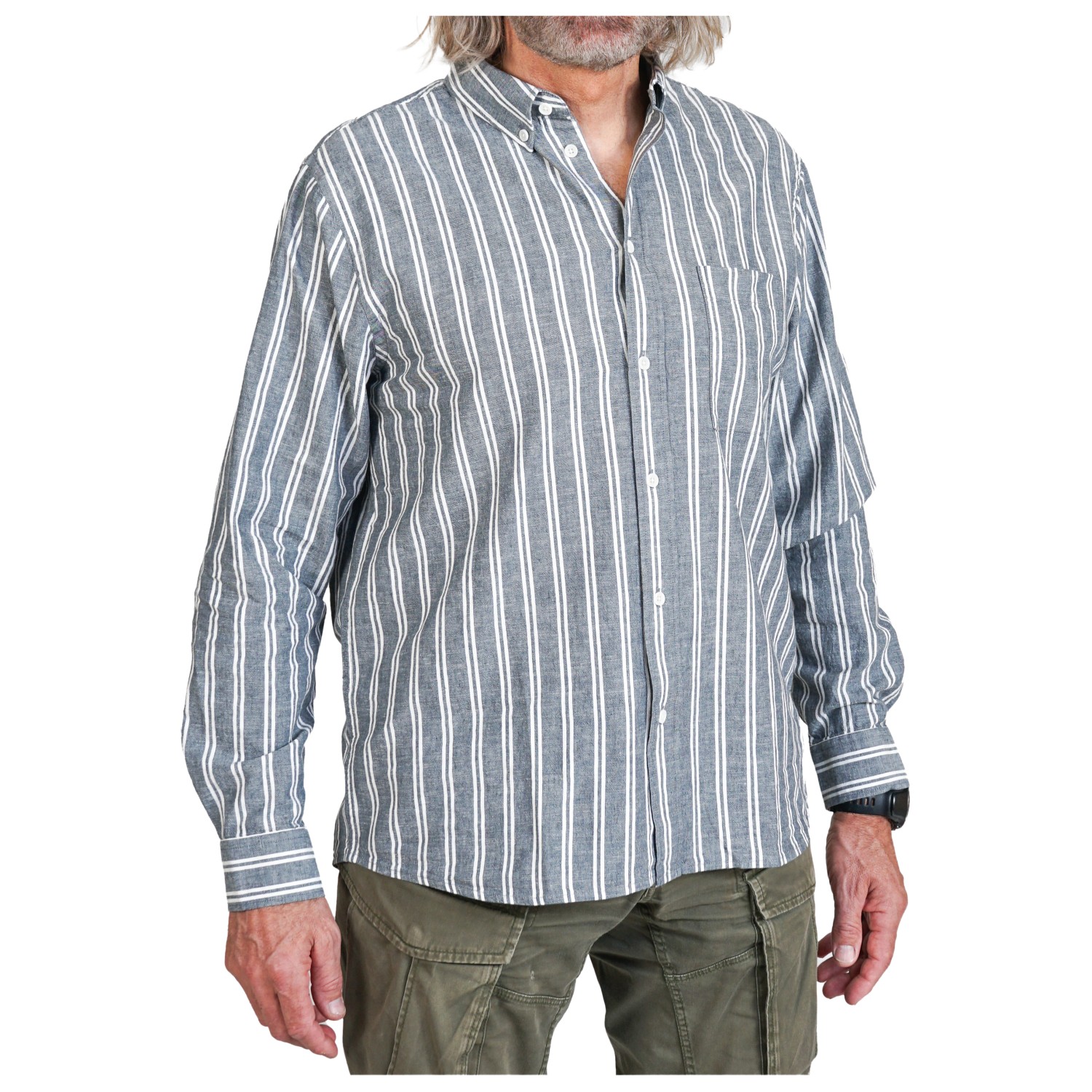 Рубашка Elsk Hugo Button Down Stripe Shirt, цвет Blue Turbulence жилет классический на пуговицах черный button blue