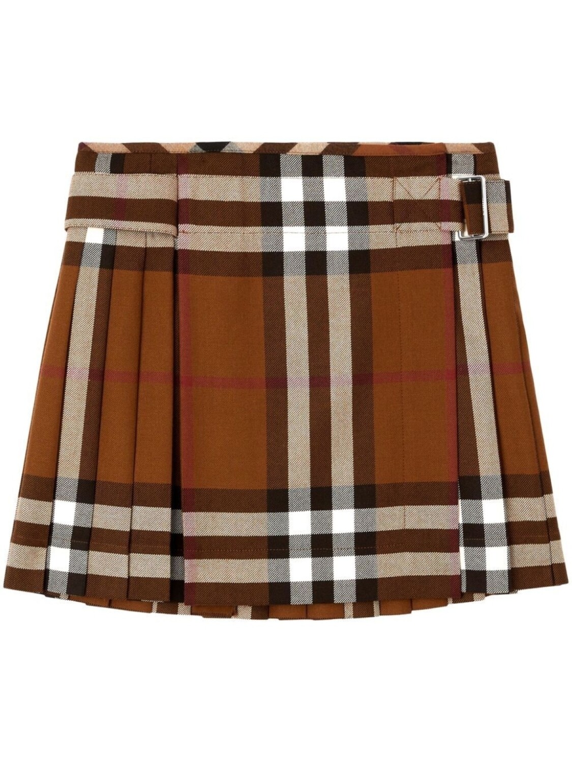 

Burberry клетчатая мини-юбка со складками, коричневый