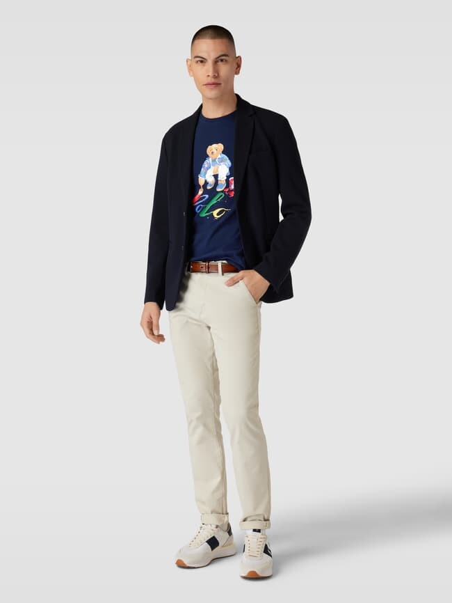 

Футболка с принтом этикетки Polo Ralph Lauren, темно-синий