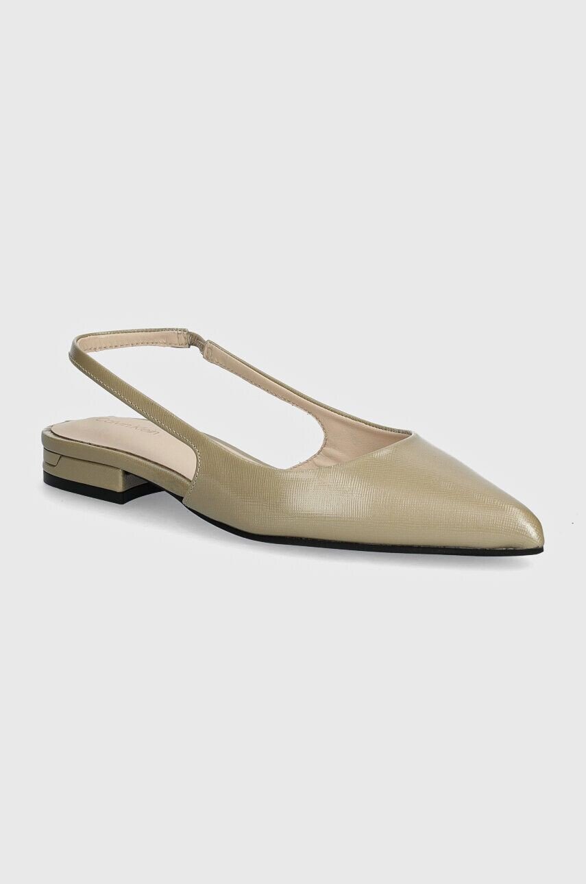 

Кожаные балетки Calvin Klein FLAT SLINGBACK PUMP SAFF, серый