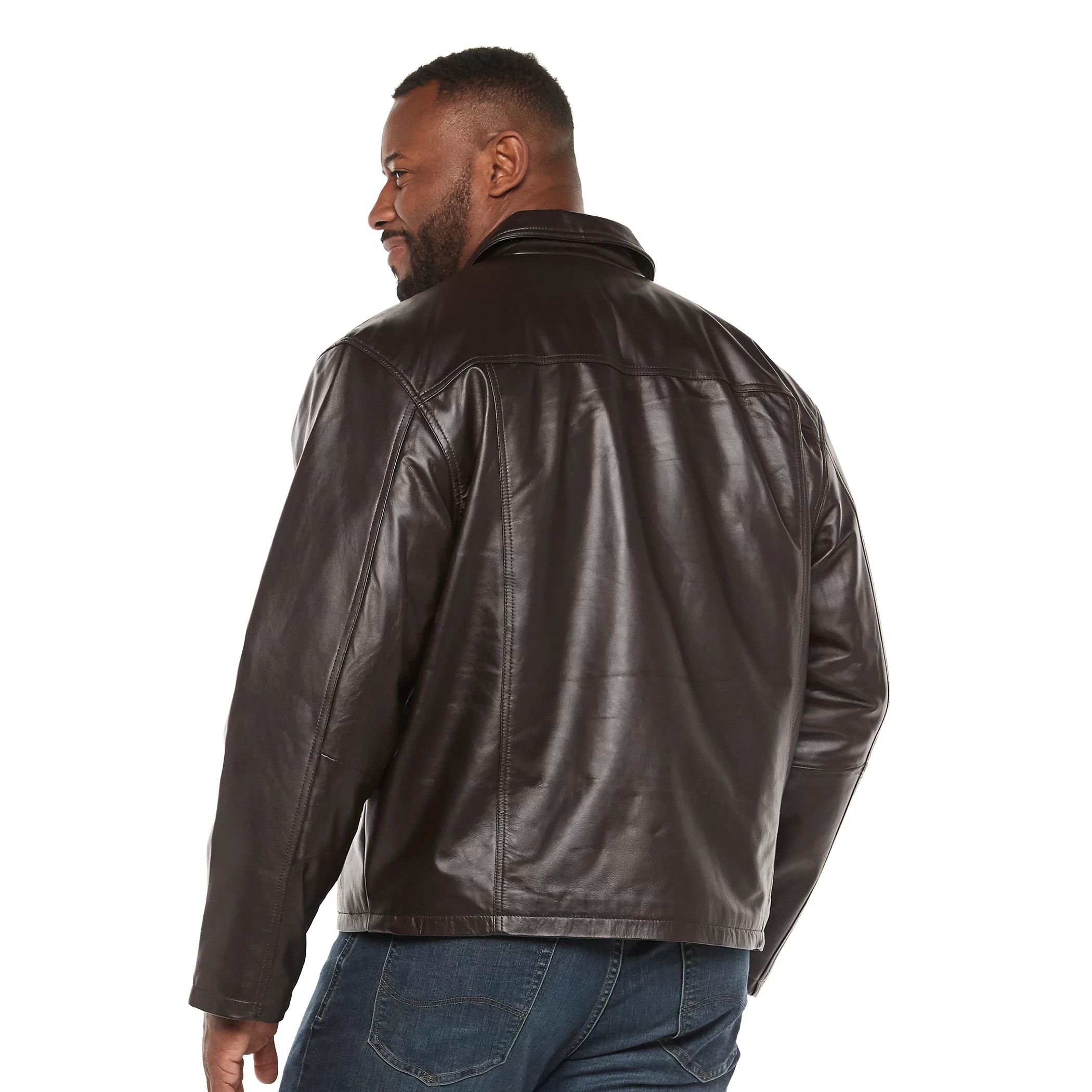 Винтажная кожаная куртка из спилка напа Big & Tall Vintage Leather, черный