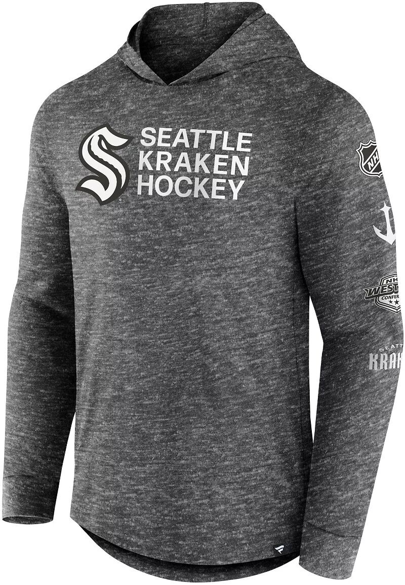 

Черная рубашка с капюшоном с длинными рукавами NHL Seattle Kraken Iced Out Slub