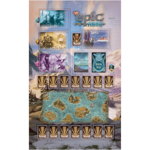 настольная игра tiny epic vikings ragnarok expansion gamelyn games Игровое поле Tiny Epic Vikings Game Mat Gamelyn Games