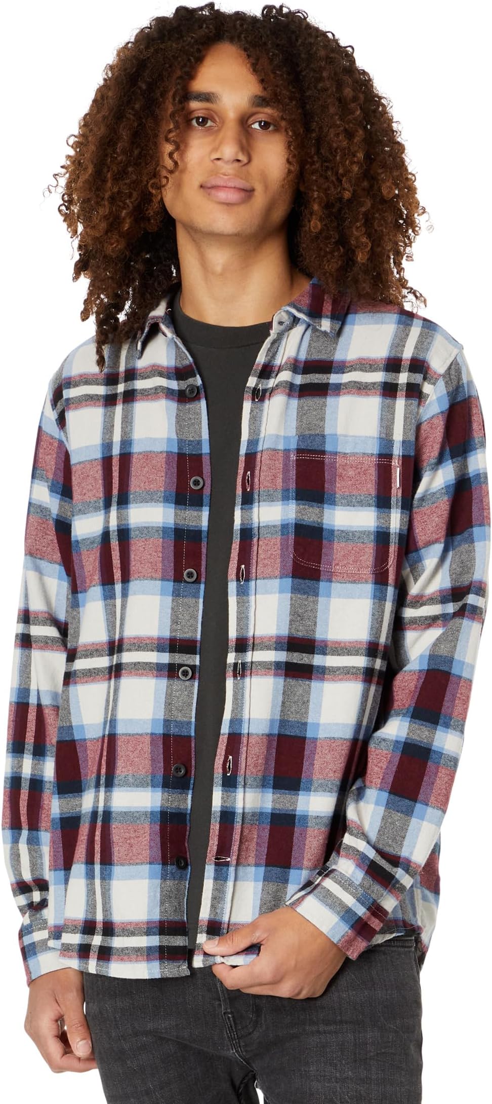 

Рубашка Portland Organic Long Sleeve Flannel Hurley, цвет Platinum