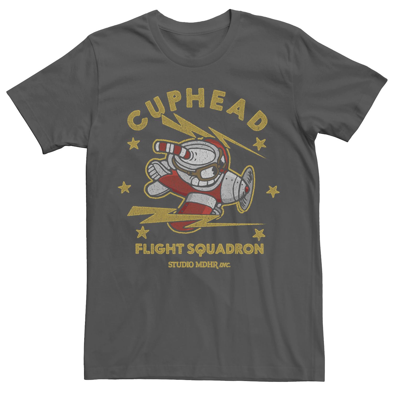 Мужская футболка Cuphead Flight Squadron с графическим рисунком Licensed Character