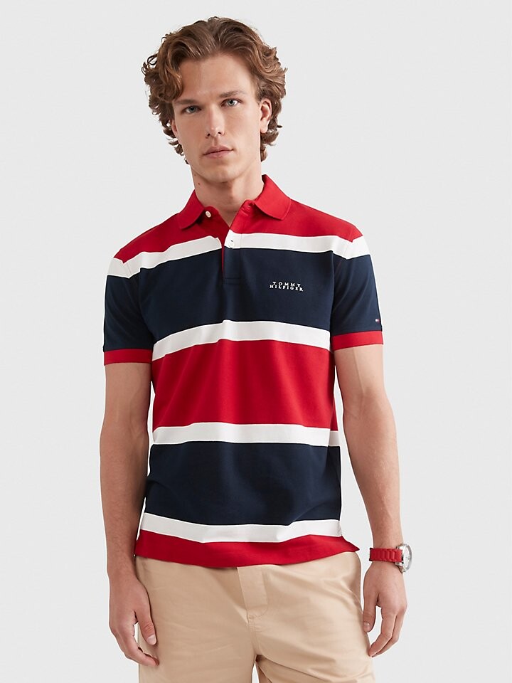 

Поло классической посадки в полоску в стиле регби Tommy Hilfiger