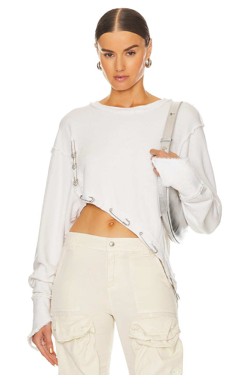 

Толстовка SAMI MIRO VINTAGE Asymmetric Safety Pin Crewneck, цвет Natural